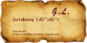 Goldberg Lázár névjegykártya